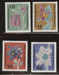 Germany Scott 857-860 MH* 1963 Flower stamp set