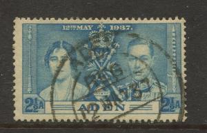 ADEN - Scott 14 - Coronation Issue - 1937- Used - Single 2.1/2a Stamp