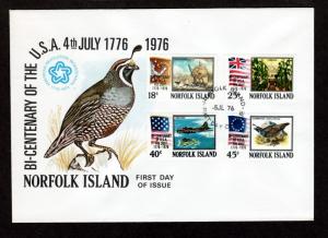 Norfolk Island # 194-197 FDC U.S. Bicentennial!