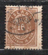 ICELAND. 1876-1901. Aur- values. 16aur.