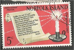 NORFOLK ISLAND, 1967  used 5c, Christmas.: Scott 115