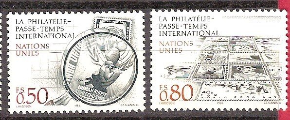 1986 United Nations Geneva Stamp Collecting  SC# 146-147 Mint