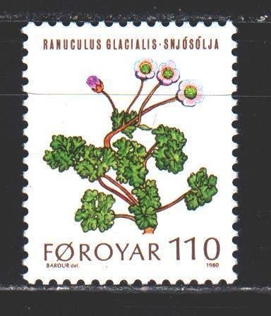 Faroe Islands. 1980. 49 of the series. Ranunculus glacial, flowers, flora, po...