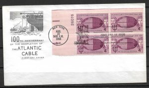 Sc1112 Atlantic Cable Centenary PB4 FDC