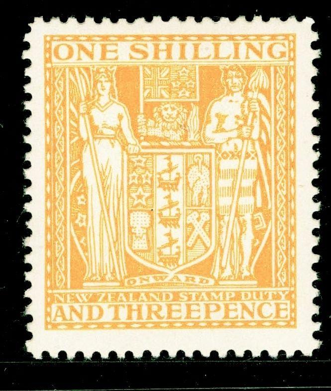 NEW ZEALAND SGF191, 1s 3d orange-yellow, LH MINT. CAT £18.