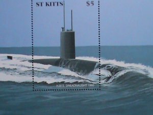 ST.KITTS-1960-CENTENARY LAUNCH OF 1ST ROYAL NAVY SUBMARINE MNH S/S SHEET-VF