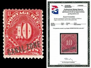 Canal Zone Scott J3 1914 10c Postage Due Mint Fine Cat $900 with PSE CERT