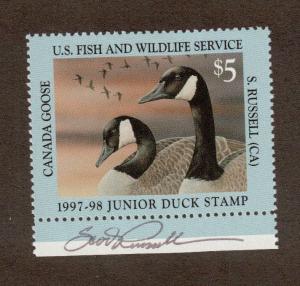 JDS5 Junior Duck Stamp. Single. Artist Signed MNH. OG.  #02 JDS5AS