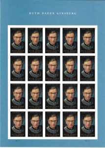 2023 66c Ruth Bader Ginsburg Supreme Court Justice Scott 5821 Mint Imperf. Sheet