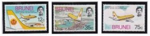 Album Treasures Brunei Scott # 222-224 Royal Brunei Airlines Mint LH