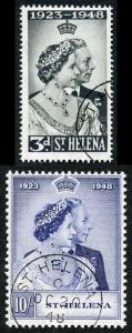 St Helena SG143/4 1948 Silver Wedding Set Fine Used