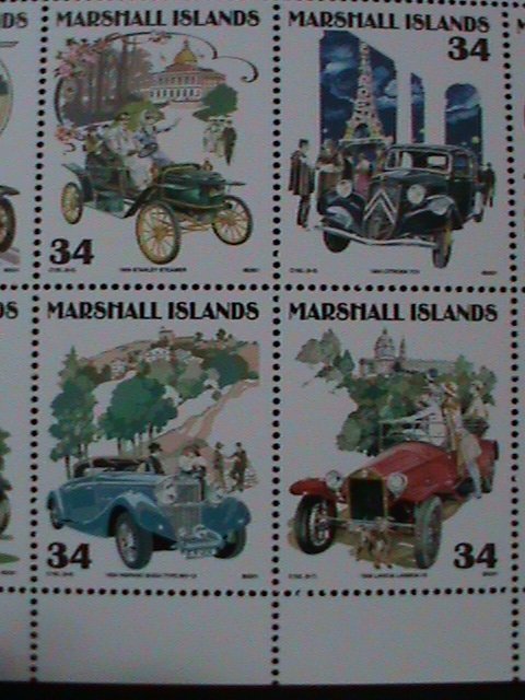 ​MARSHALL ISLANDS-2001-SC#788-LOVELY CLASSIC ANTIQUE CARS-MNH SHEET-VERY FINE