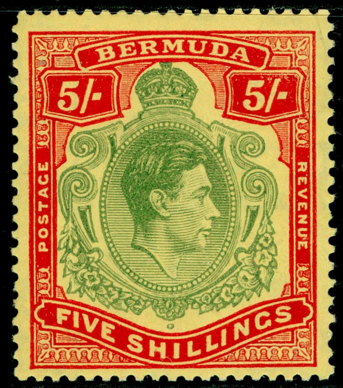 BERMUDA SG118f, 5s yellow-green & red/pale yellow, NH MINT. Cat £35. P.13