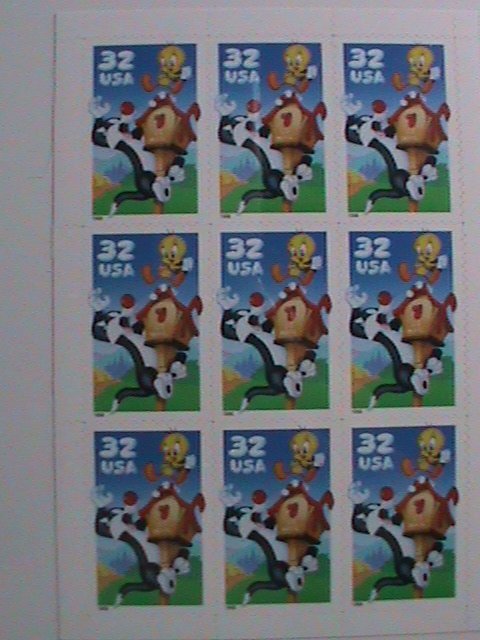 ​UNITED STATES-1998- SC#3205 ERROR SHEERT-SYLVESTER & TWEETY- NO DIE CUT-VF