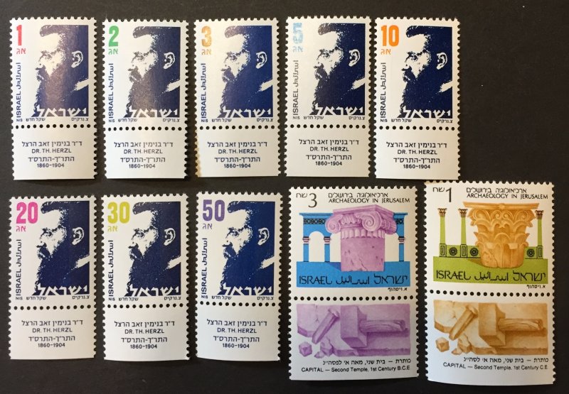 Israel 1986 #922-31 Tab, MNH.