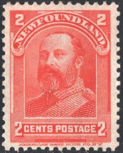 Newfoundland SC#82 2¢ King Edward VII: Prince of Wales (1898) MNH