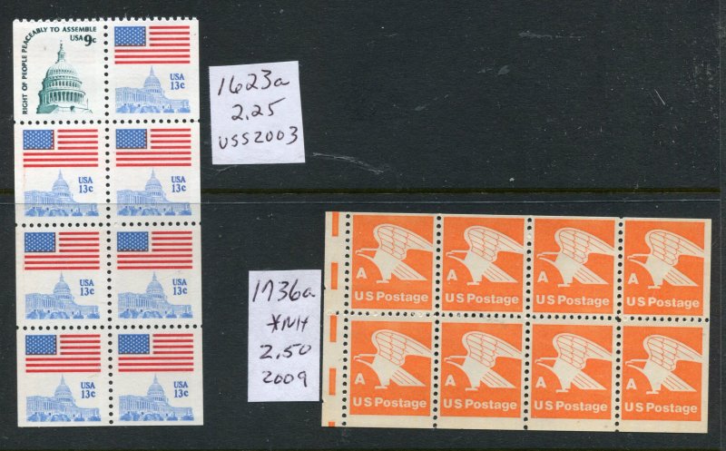 #1623a, 1736a MINT NH booklet panes  ⭐⭐⭐⭐⭐⭐