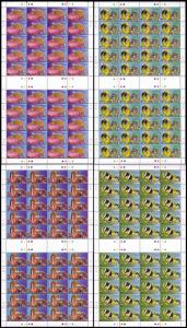 Nauru WWF Anemones and Anemonefish 4 Full Sheets of 40 stamps 40 sets SG#566-569