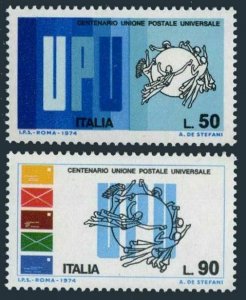 Italy 1162-1163 two sets,MNH.Michel 1465-1466. UPU-100,1974.