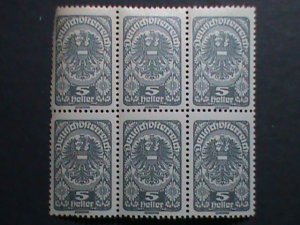 AUSTRIA -1920-SC#202-OVER 100 YEARS OLD STAMPS- COAST OF ARMS  -MNH BLOCK- 6-