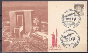 Germany, 1970 issue. 11/APR/70.  Apollo 13 Cachet & Cancel on a Card.