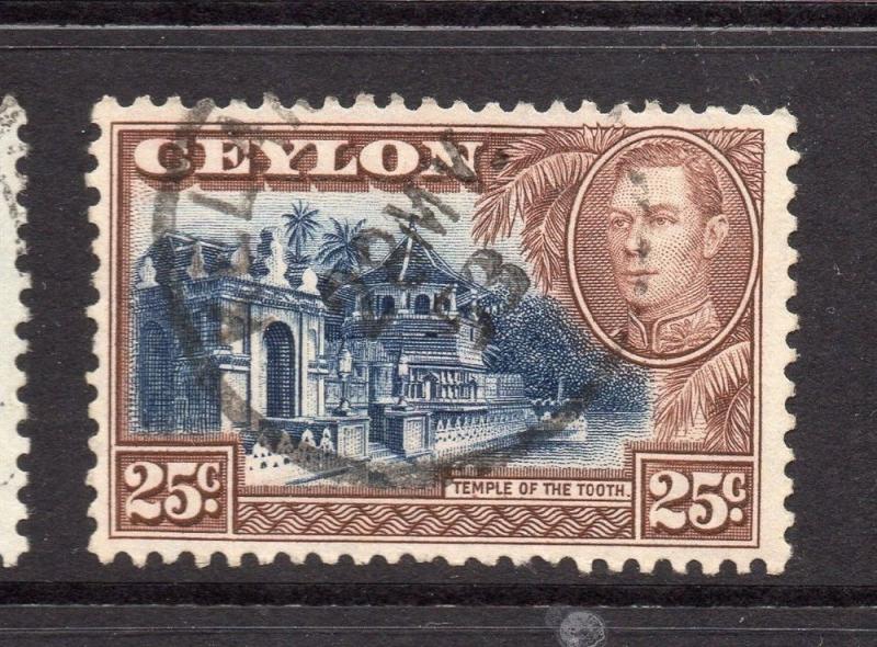 Ceylon 1938 Early Issue Fine Used 25c. 230527