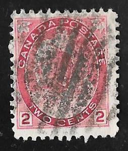 Canada #77 2 cents SUPER FANCY CANCEL Die 1 Stamp used AVG