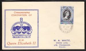 Gambia 152 QEII Coronation 1953 Typed FDC