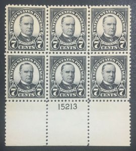 MOMEN: US STAMPS #559 PLATE BLOCK OF 6 MINT OG NH XF LOT #71620