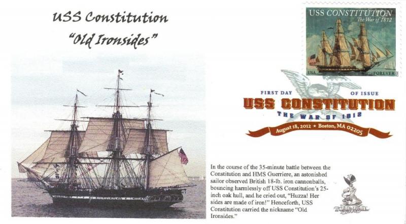 USS Constitution/War of  1812 FDC, w/ DCP cancel,  #2 of 4