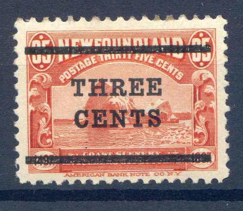 Newfoundland 3c on 35c Red SG147 Mounted Mint