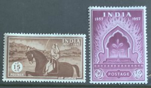 INDIA 1957 INDIAN MUTINY SET SG386/7 UNMOUNTED MINT