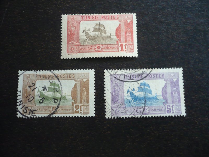 Stamps - Tunisia - Scott# 52,54,56 - Mint Hinged & Used Part Set of 3 Stamps