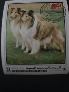 ​YEMEN-1970- WORLD FAMOUS BEAUTIFUL LOVELY DOGS-CTO-IMPERF S/S VF-LAST ONE