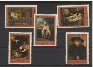 Russia 1976 Rembrandt Paintings set of 5 sg.4591-5   MNH