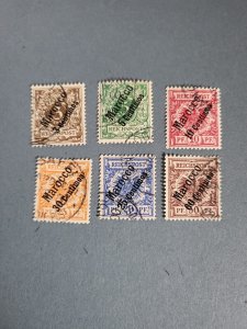 Stamps German Offices in Morocco Scott #1-6 used