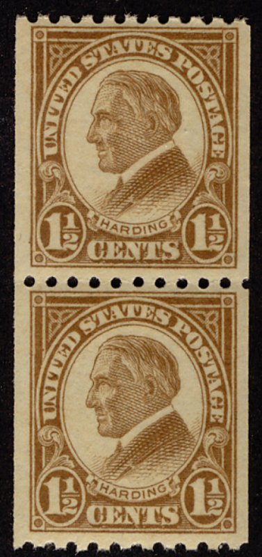 US #605 SCV $150.00 PAIR, XF-SUPERB mint never hinged, extremely well centere...