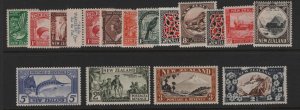 New Zealand Scott # 185-198 VF OG lightly hinged nice color cv $ 265 ! see pic !