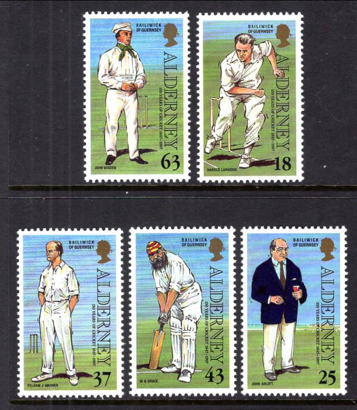 Alderney 101-105 Cricket MNH VF