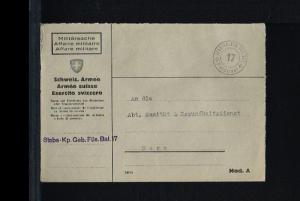 Switserland Army postal service - Feldpost  - Stabskp. Geb. Füs. Bat. 17 [FX...