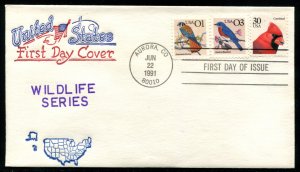 2476, 2478, 2480  US Wildlife Series combo FDC,   Artopages cachet