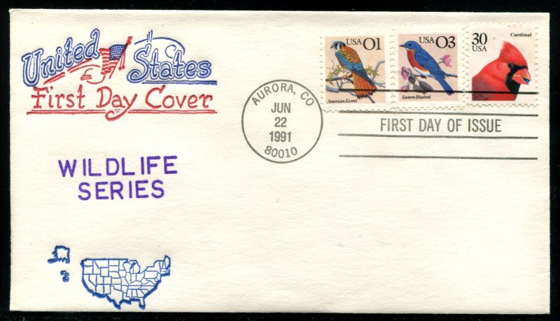 2476, 2478, 2480  US Wildlife Series combo FDC,   Artopages cachet