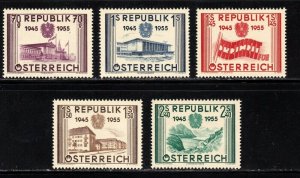 Austria stamps #599 - 603, MLH OG,  CV $49.35