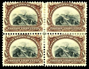 U.S. #298 MINT BLOCK OG HR