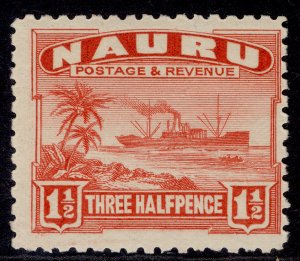 NAURU GV SG28A, 1½d scarlet, M MINT.