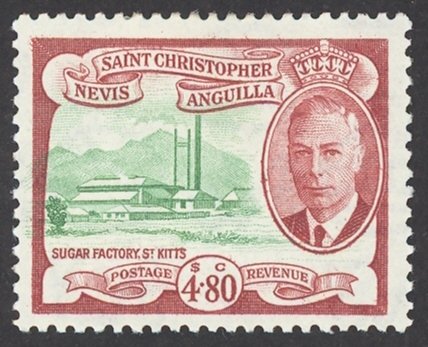 St. Kitts Nevis Sc# 118 MH 1952 $4.80 Sugar Mill