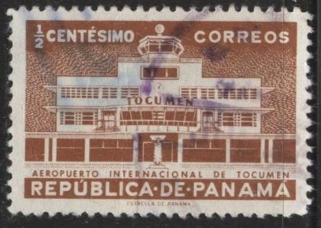 Panama 398 (used) ½c Tocumen Airport, org brn (1955)
