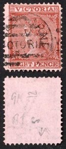 Victoria SG146 8d red-brown/pink wmk 19 Perf 12 Fine Used Cat 25 pounds