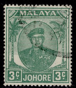 MALAYSIA - Johore GVI SG135, 5c green, FINE USED.