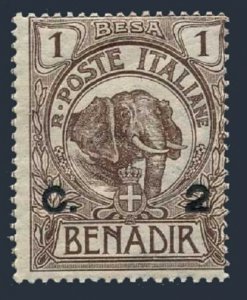 Somalia 10, hinged. Michel 10. Elephant surcharged with new value, 1910.